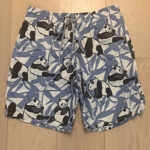 Panda Print Blue swim shorts